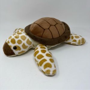 Wild Republic 2013 Sea Turtle Plush 13" Yellow Tan Brown Shell